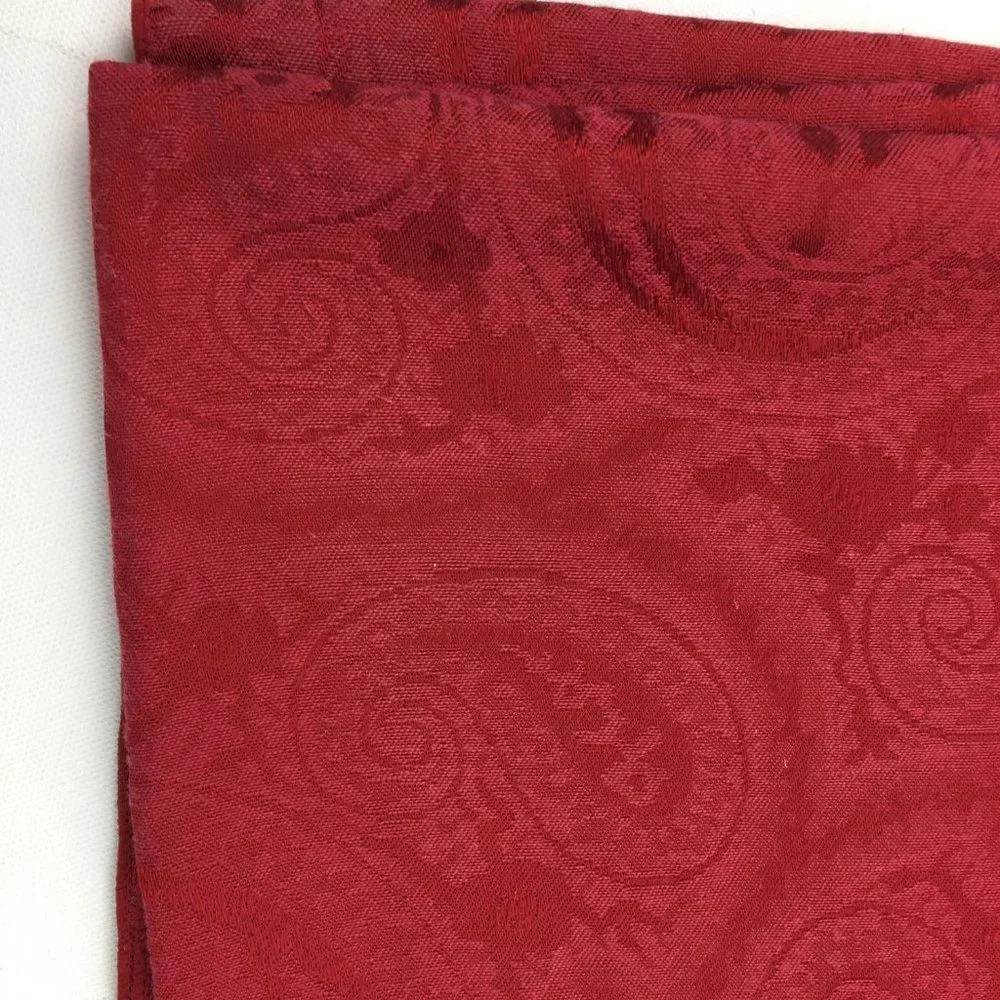 Red Paisley Tablecloth Holiday Event Party Dining Table Setting Fabric 82' X 60